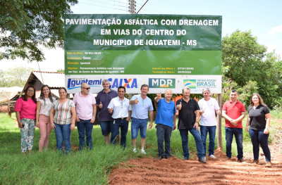 PREFEITO DR. LÍDIO E VICE ZÉ ROBERTO LANÇAM NOVA OBRA DE ASFALTO E DRENAGEM EM IGUATEMI.