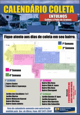 CALENDÁRIO DE COLETA DE GALHOS E ENTULHOS