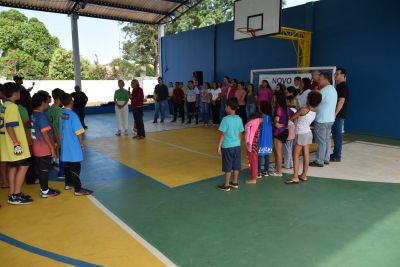 DR. LÍDIO INAUGURA REFORMA DA QUADRA COBERTA POLIESPORTIVA DA ASSISTÊNCIA SOCIAL.