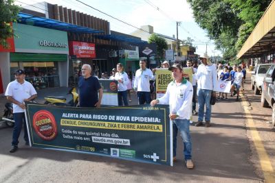 PREFEITURA PROMOVE CAMINHADA COM ESTUDANTES ALUSIVA À CAMPANHA DE COMBATE À DENGUE.