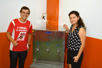 PREFEITA PATRICIA ENTREGA NOVO BEBEDOURO NO GINÁSIO DE ESPORTES