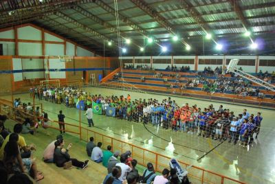 DEPARTAMENTO DE ESPORTES REALIZA CERIMÔNIA DE ABERTURA DO INTERFIRMAS DE FUTSAL 2018. 