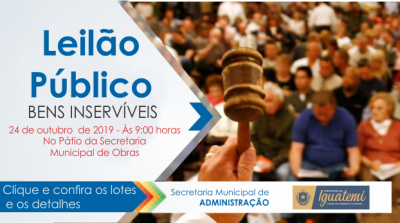 PREFEITURA DE IGUATEMI REALIZARÁ LEILÃO PÚBLICO DE VEÍCULOS.