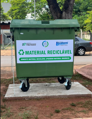 PREFEITURA IMPLANTA LIXEIRAS DO TIPO CONTÊINERES PARA COLETA SELETIVA E ARMAZENAMENTO DE MATERIAL RECICLÁVEL