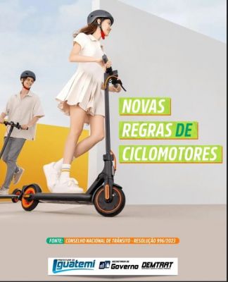 DEPARTAMENTO MUNICIPAL DE TRÂNSITO ORIENTA USUÁRIOS SOBRE NORMAS PARA PILOTAR BICICLETAS ELÉTRICAS SCOOTER E OUTROS.
