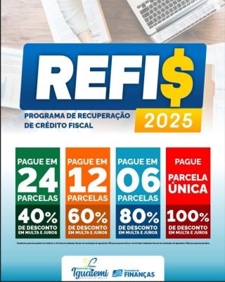 DESCONTO DE ATÉ 100% NOS JUROS DAS MULTAS E DA DÍVIDA ATIVA FARÁ PARTE DO REFIS 2025.
