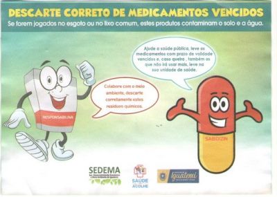 CAMPANHA PARA COLETA DE MEDICAMENTOS VENCIDOS E NÃO UTILIZADOS.